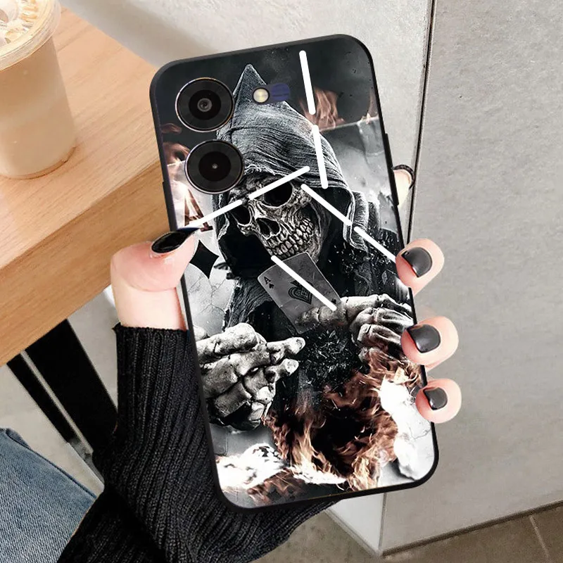 لينة سيليكون واقية قضية الهاتف ، الهاتف الوفير قذيفة ، أسود قذيفة ، Tecno Pova 5 برو ، Tecno Pova5 برو LH8n