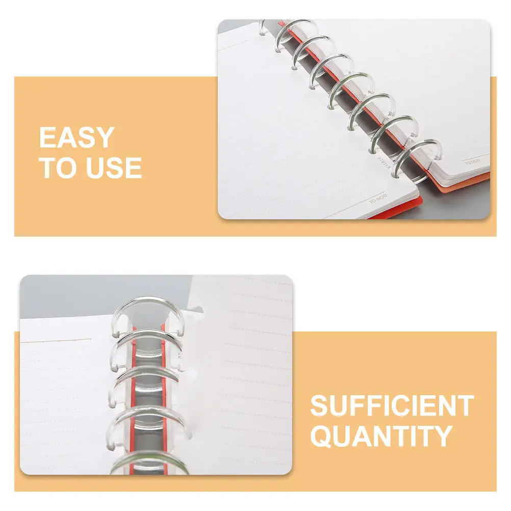 40Pcs Transparent Binder Discs for Planner Notebooks Scrapbook Expansion Ring Binding System