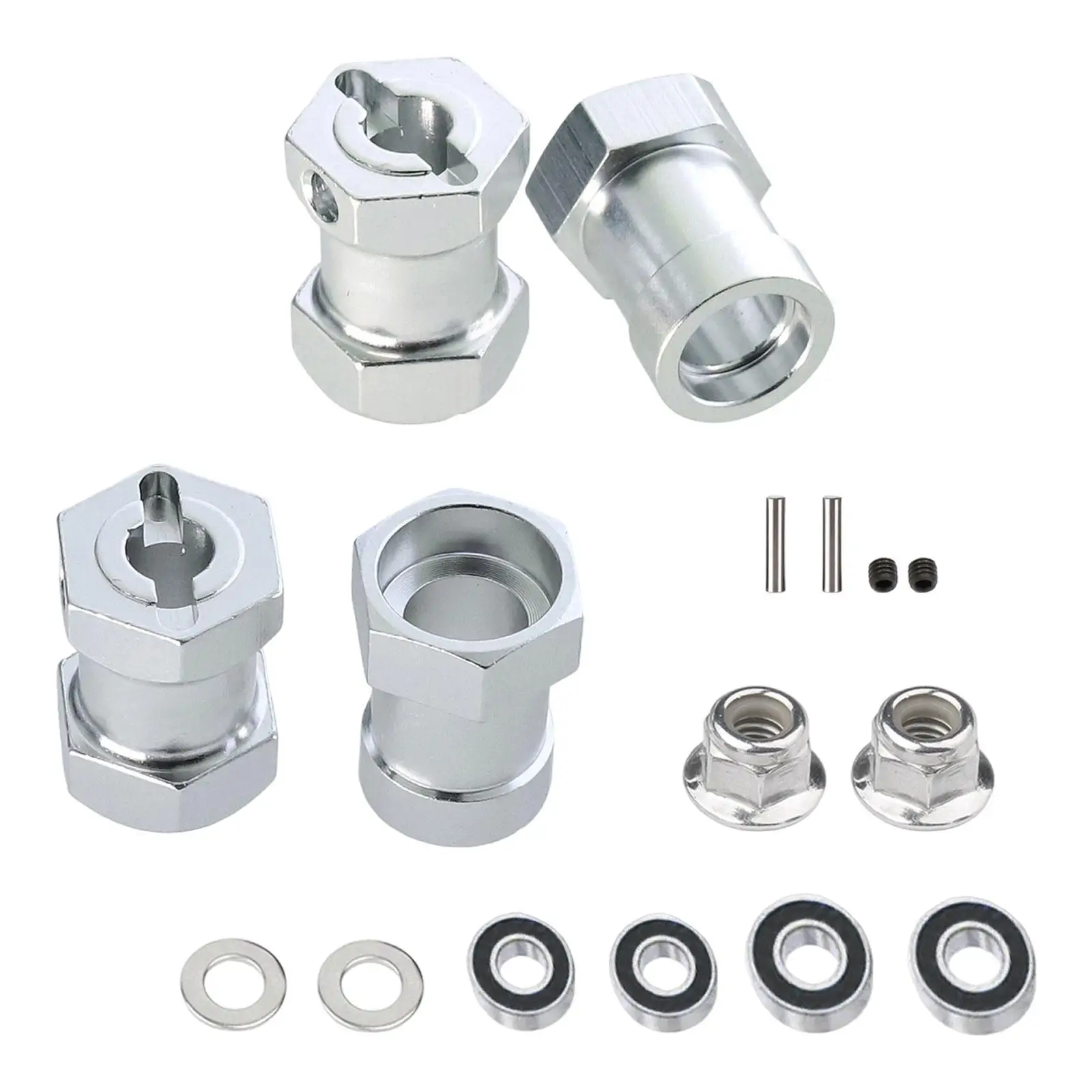 4 Pieces Wheel Hex Hub Extenders 5mm Bore Aluminum Alloy for 1/10 Scale RC Crawler Vehicles