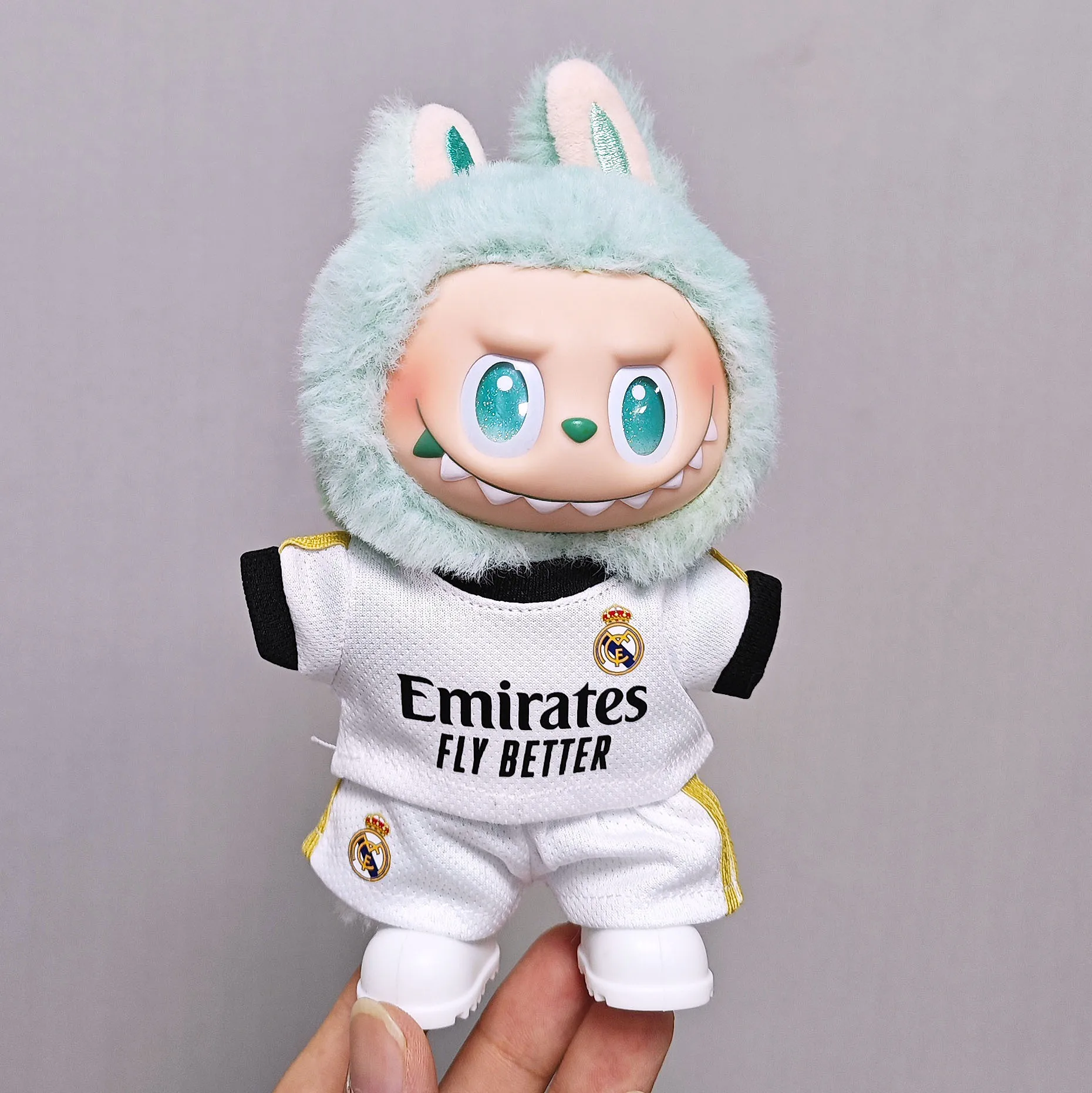 For Labubu High-quality Doll Clothing 15cm - 17cm Football Jersey and Shoes 3-piece Set Labubu Universal Clothing
