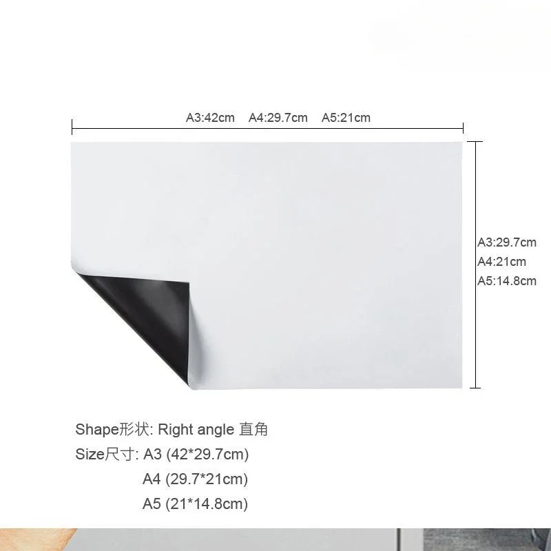Pizarra de mensajes magnética borrable A2A3A4, pegatinas de notas, pizarra blanca suave magnética PET, pegatinas para refrigerador