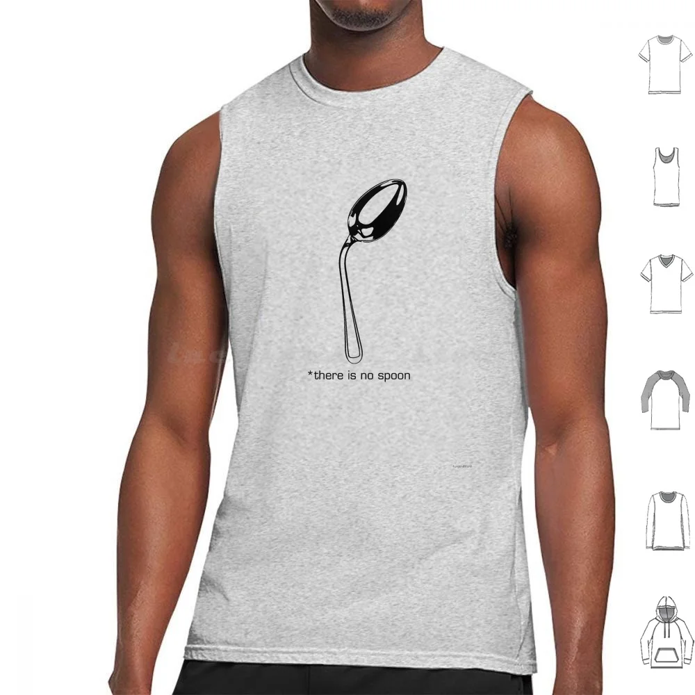 There Is No Spoon The Matrix Spoon Boy Quote Tank Tops Print Cotton Matrix Spoon Neo Boy Oracle Motivational Magic