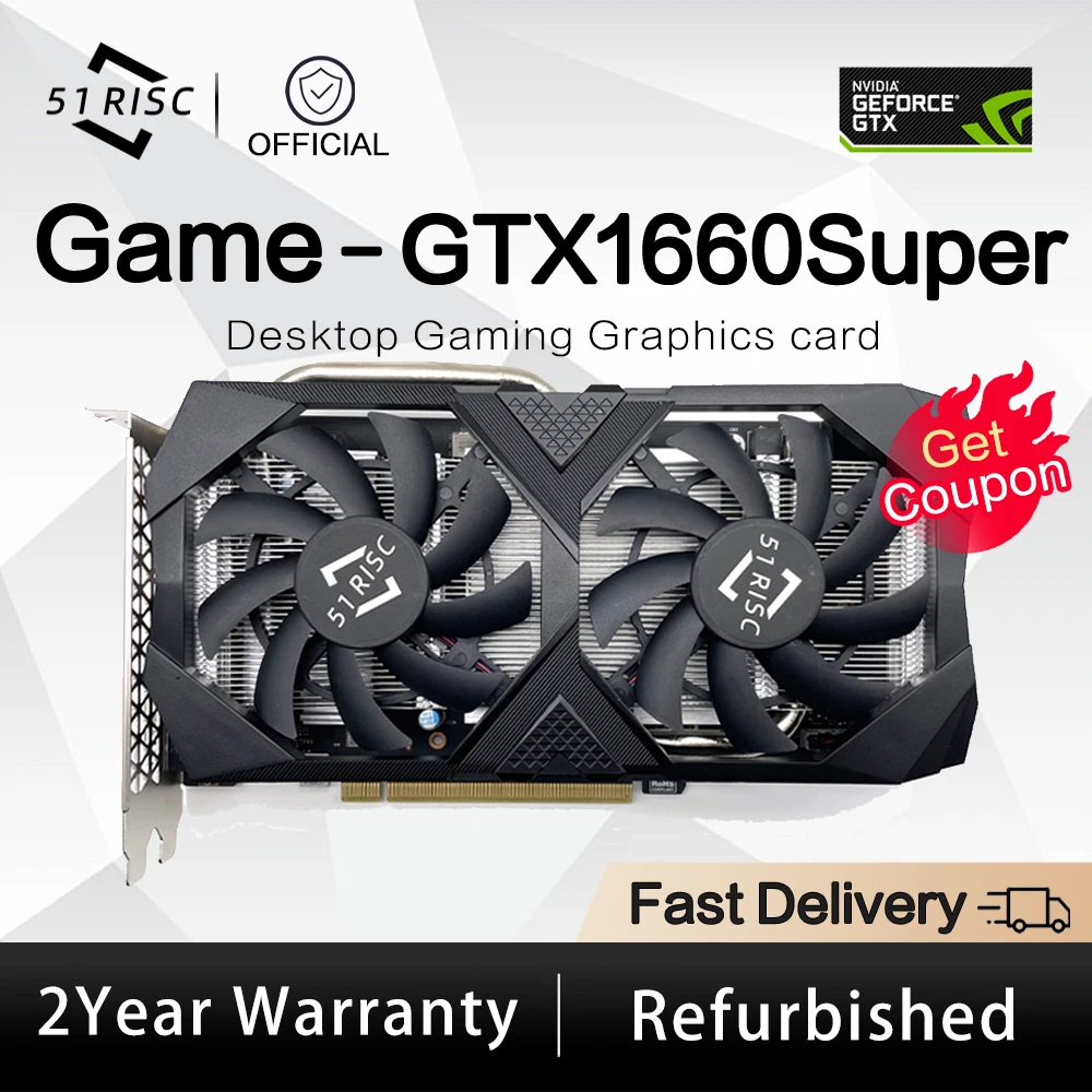 Sheli 51Risc GTX1660Super 6Gb Gaming Videokaart GTX1660 6Gb Grafische Kaarten Gpu Desktop Computer Gaming 1660Ti 6G Placa De Video