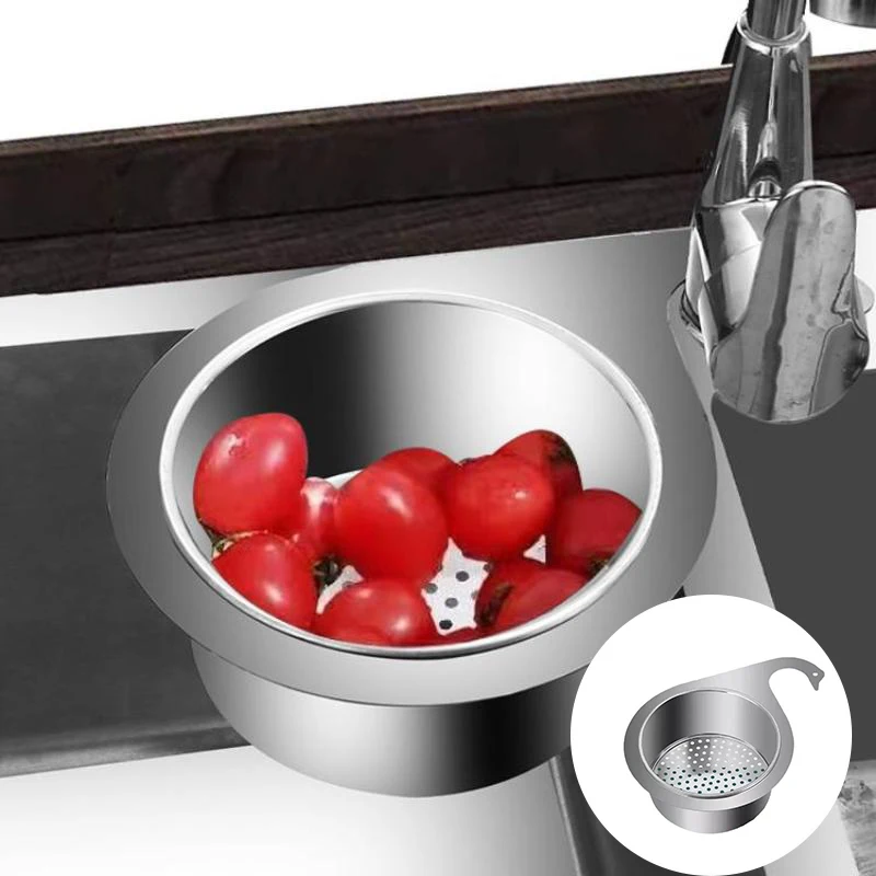 

1 шт., сетчатая корзина для раковины «Лебедь» из нержавеющей стали, кухонная раковина, подвесной фильтр для мусора, лебедь, разделительный крючок для сухой и влажной воды, сливная стойка