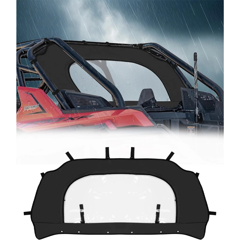 

UTV Rear Soft Window Compatible with Polaris RZR PRO XP / Turbo R 2020-2023 2024 PVC Rainproof Rear Windshield