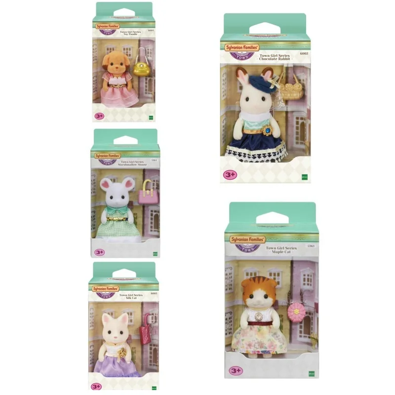 Sylvanian Anime Figure A Set Baby Town Series Family Kawaii Cute Desktop Decoration Christmas Families Gift For Children