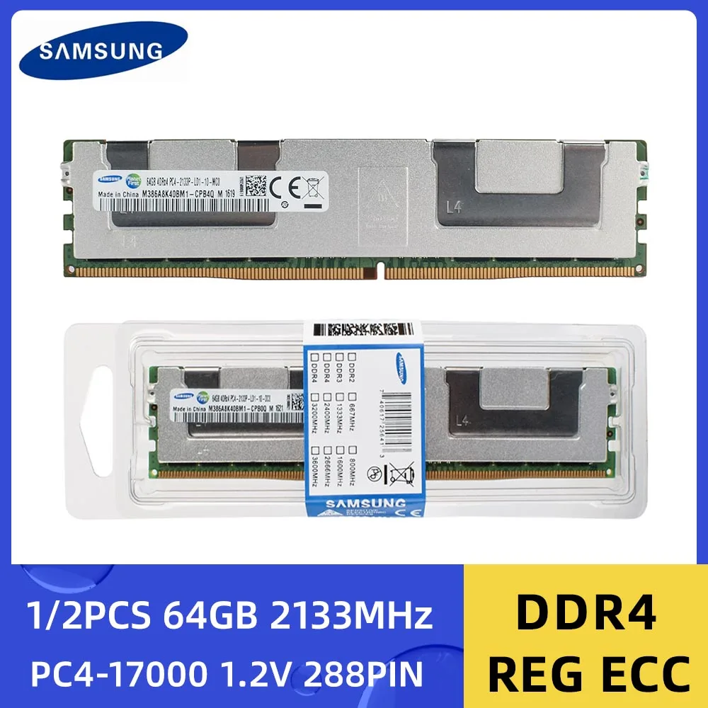 لوحة أم samung-RAM Memory board ، DDR4 ، 64GB ، 50 MHz ، 10000 MHz ، REG ، ECC ، دعم الخادم