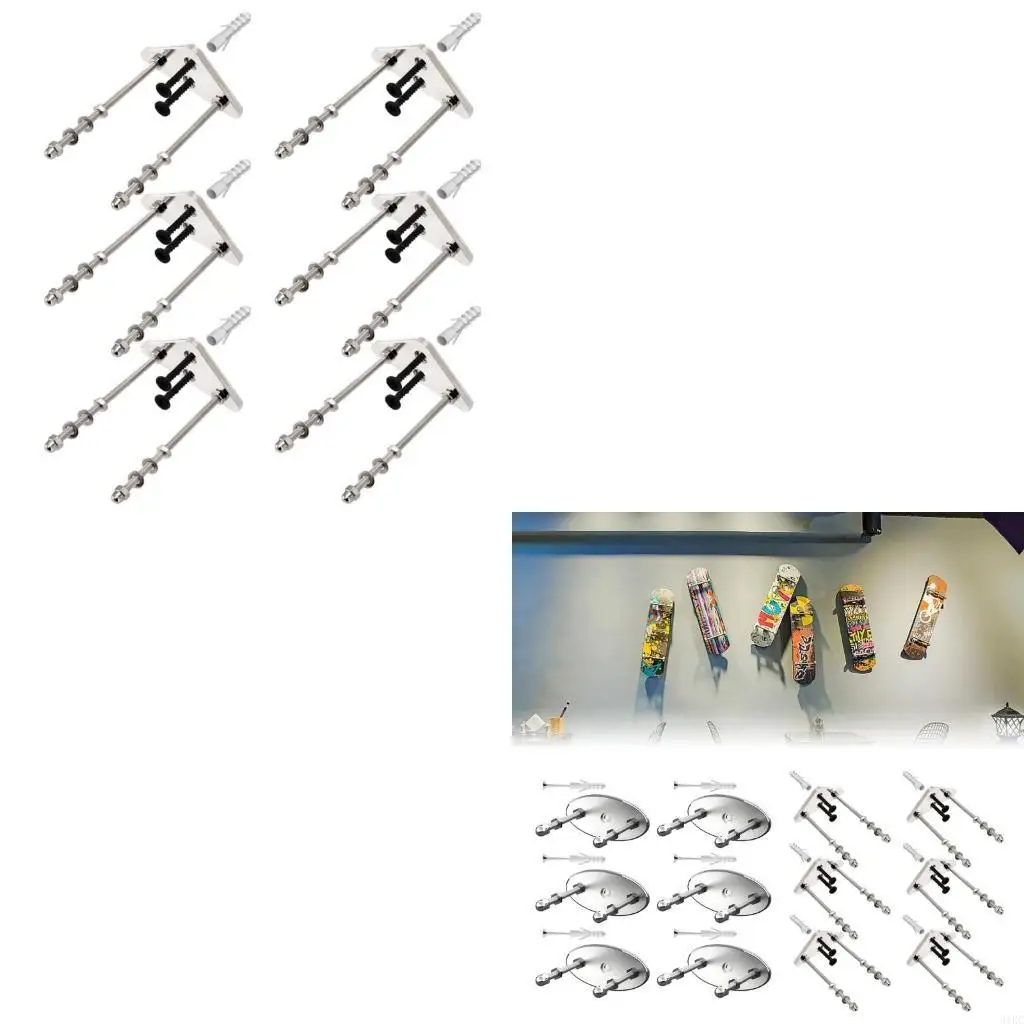 

6 шт. настенная стойка для хранения скейтборда, настенная вешалка для скейтборда, плавающая стойка для скейтборда, стойки для