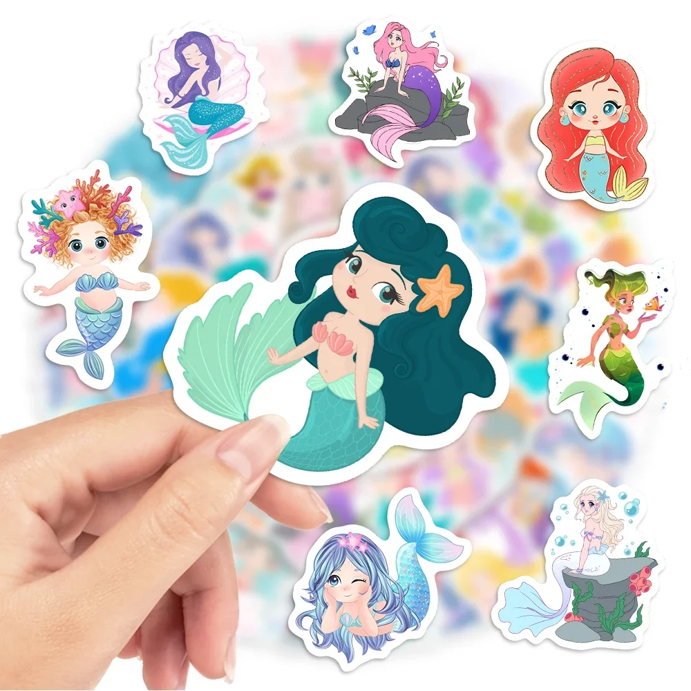 Kawaii Cute Cartoon Mermaid Stickers DIY Toy Gift Decorative Decal for Phone Luggage Laptop Bottles Scrapbook Waterproof