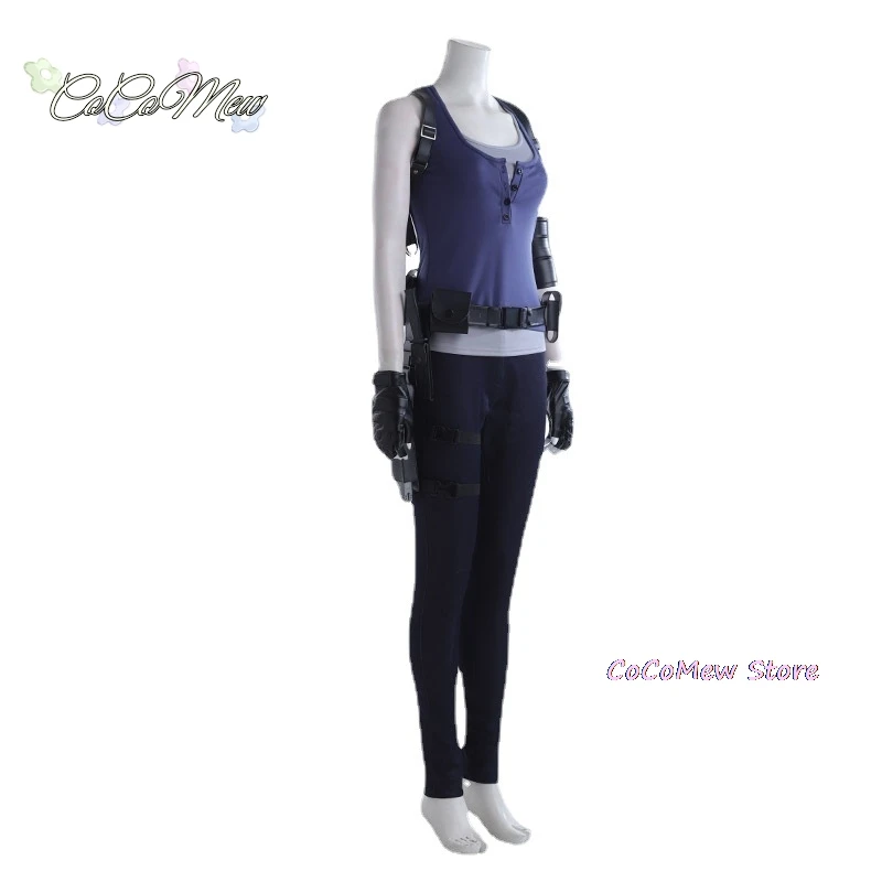 RE 3 Game Jill Valentine Cosplay Costume Women's Top Pants Suit Shoulder Bag Straps Accessories Halloween Carnival Outfit