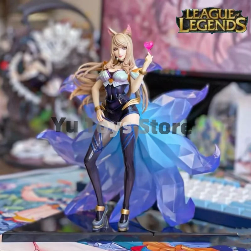 New League Of Legends 24cm Ahri K/da Action Figure The Nine-tailed Fox Sexy Figurine Standing Model Toy Desktop Collection