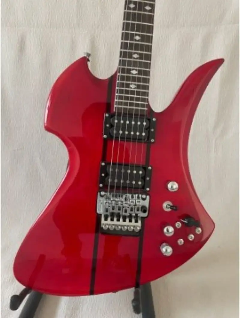 Customizable BC Rich Guitar With Green Veneers Red Veneers