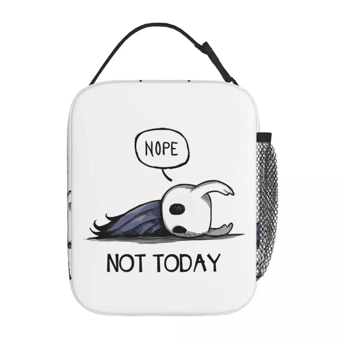 Insulated Lunch Tote Bag Hollow Knight Nope Not Today Game Fans Accessories Lunch Container Causal Cooler Thermal Lunch Box