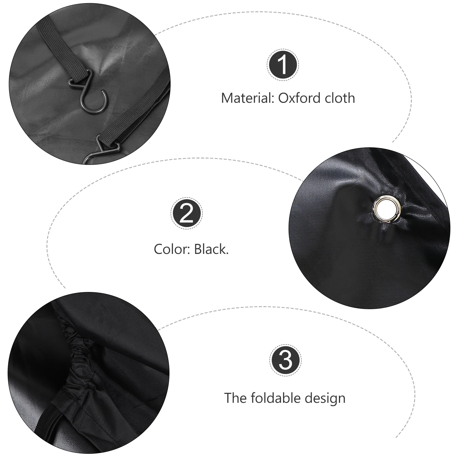 

Waterproof Heavy Duty Pvc Coating Black Oxford Cloth Wheel Protector Foldable Lightweight Durable Cover For Rain