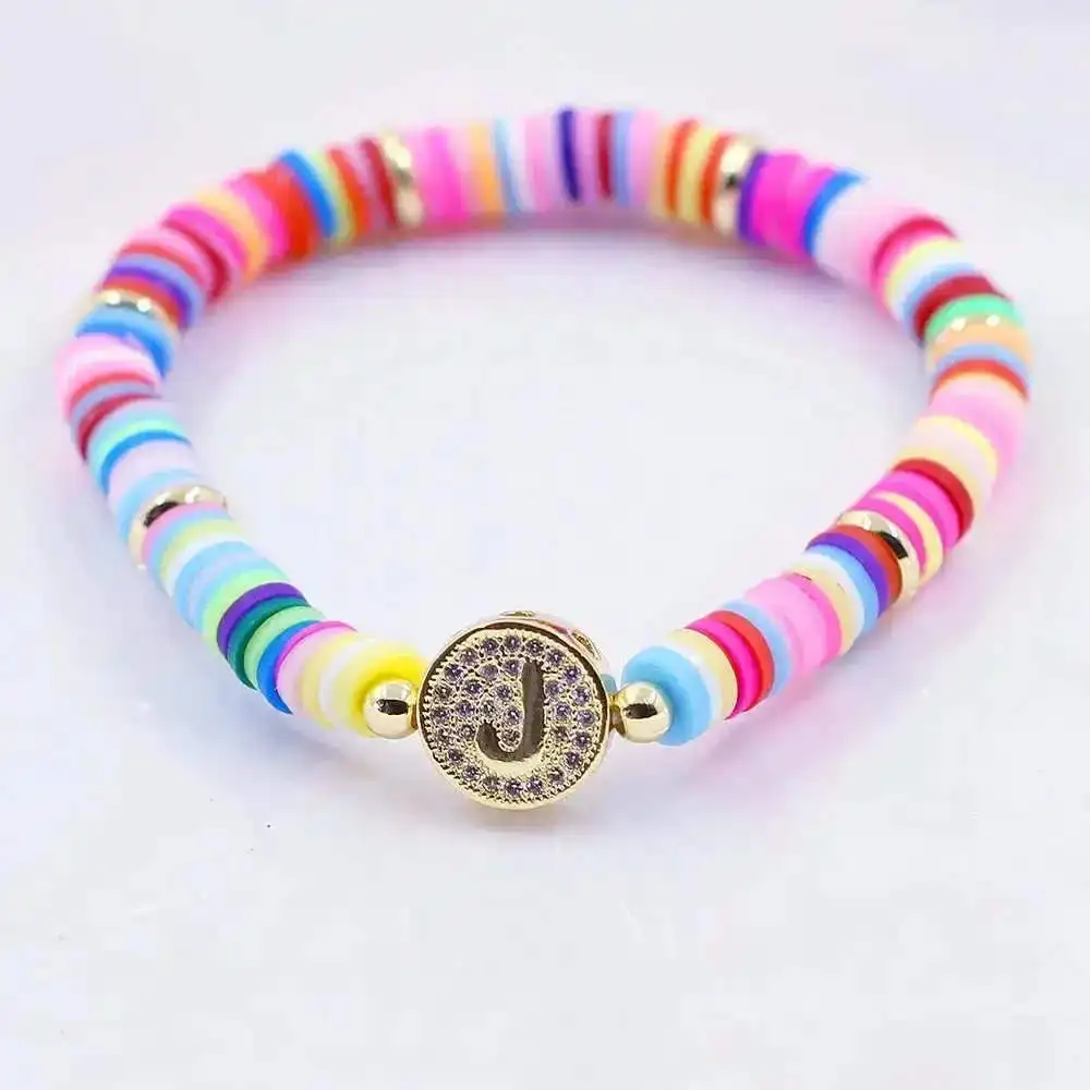 Bohemia Women 26 Letters Bracelet Jewelry Personalized Name A~Z Initials Colorful Charm Bracelet Zircon Alphabets Jewelry Men image 2
