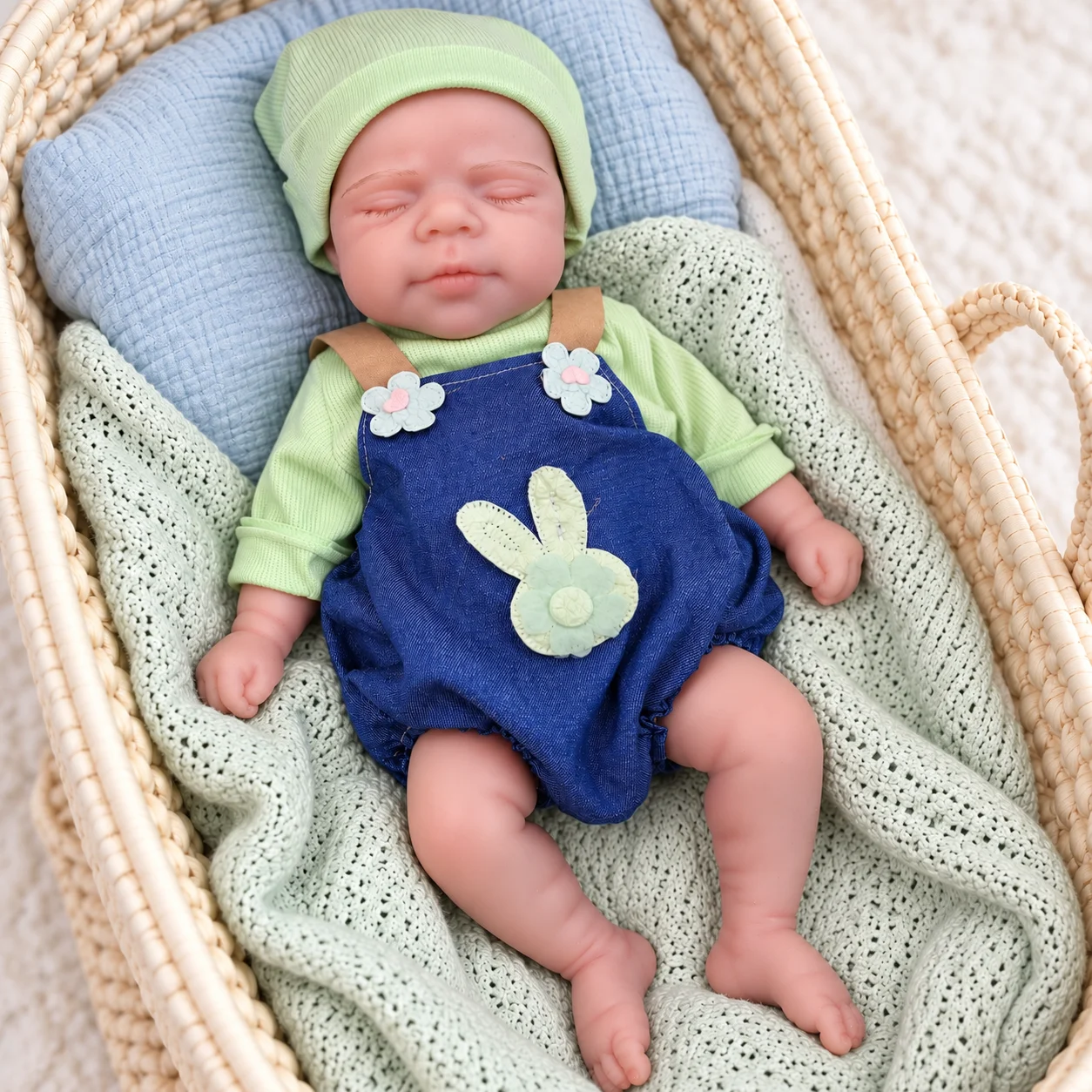 Healing Silicone Reborn Doll 18Inch Cuddly Washable Anatomically Correct Doll Random Clothing Loneliness Support Collection Toy