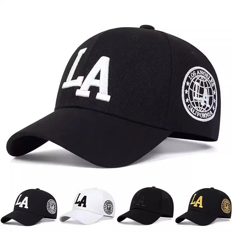 1pc Unisex LA Leter bordado Snapback gorras de béisbol primavera y otoño al aire libre ajustable Casual sombreros protector solar sombrero