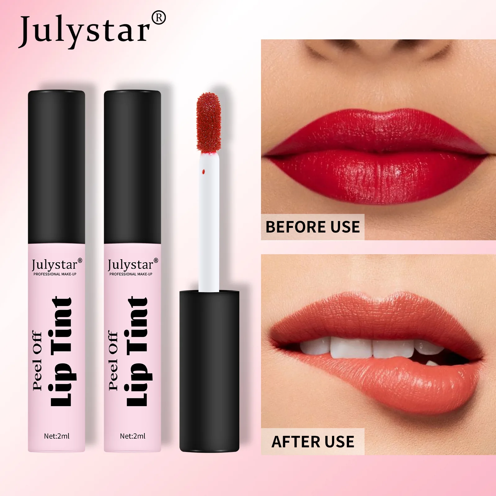 Hot matte tear off lipstick, waterproof, moisturizing, natural and long-lasting, easy to apply, clear and non stick to cup lips