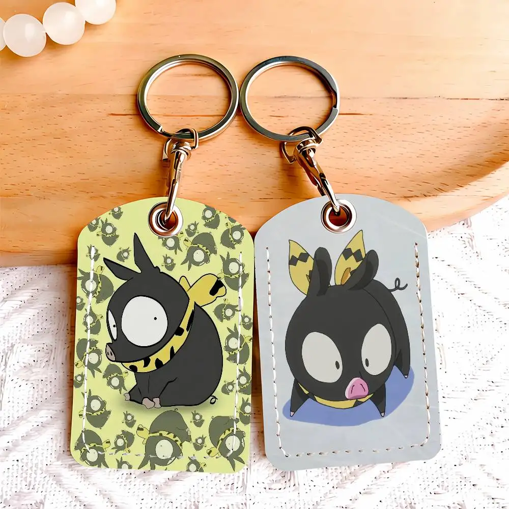 

Мультяшный брелок-держатель для карт P-chan, милый брелок для ключей, защитный чехол для дверного замка, подарок для обеспечения безопасности