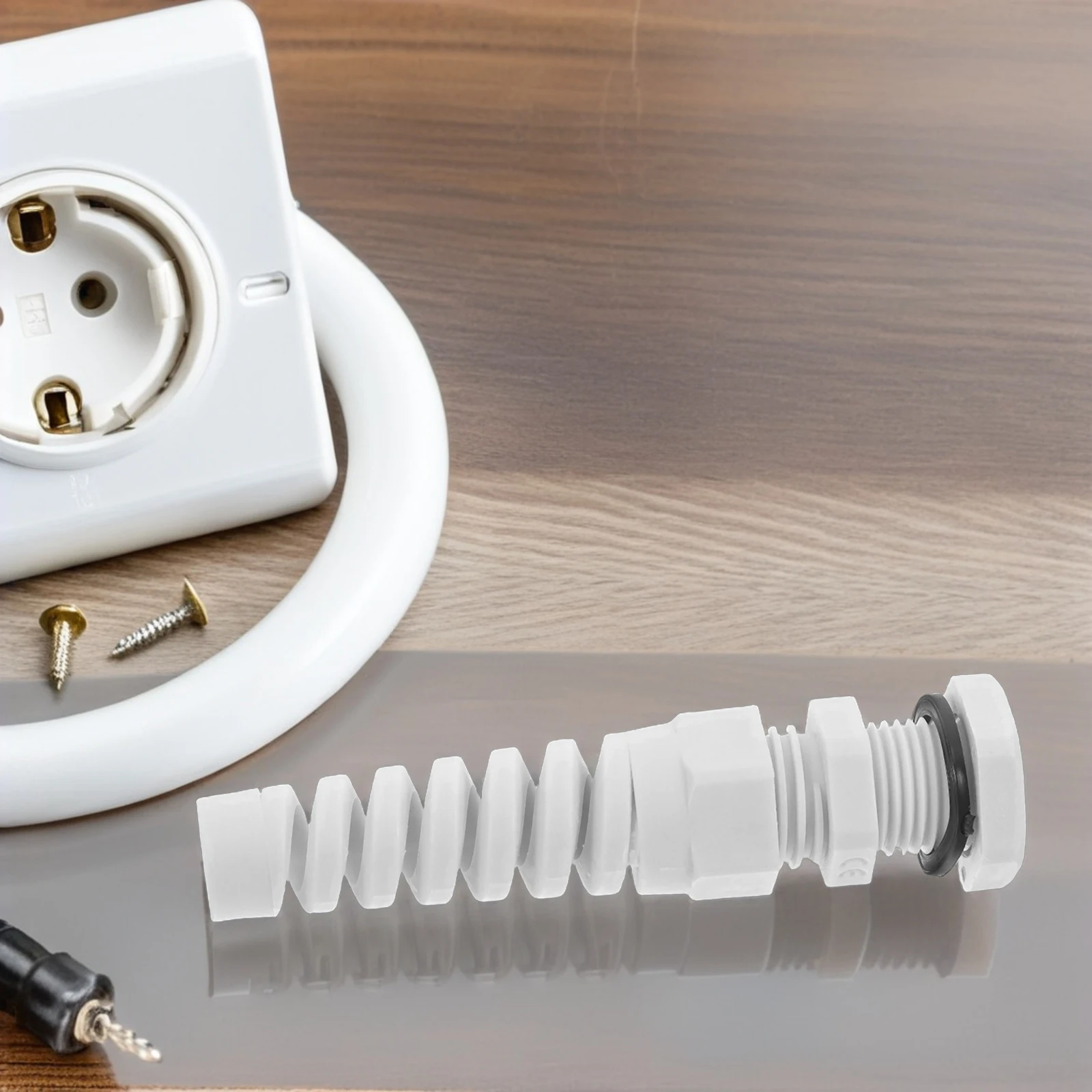 

10pcs Waterproof Cable Gland Strain Relief Connector Nylon Joints Cord Adjustable 4-8Mm Power Cord White Twist Resistant