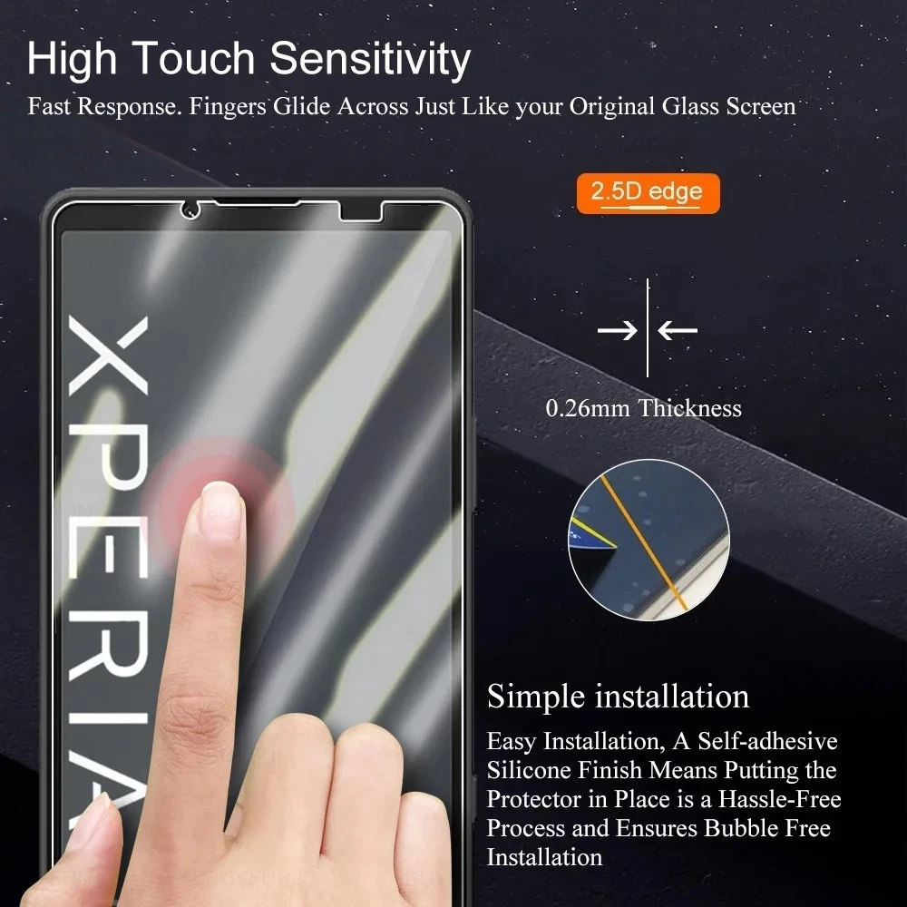 4 قطعة لسوني اريكسون 10 VII 5G 2025 واقي للشاشة بالغراء الكامل Xperia10 10VII Xperia10VII 6.1 بوصة أفلام واقية من الزجاج المقسى