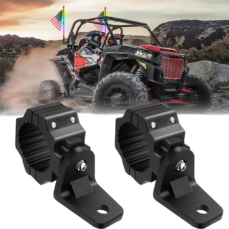 

Монтажный комплект кронштейна поворота 1,75-2 дюйма ATV UTV Offroad Chasing Led Whip Flag Рабочие фонари Держатель для крепления антенны Черный Регулируемый
