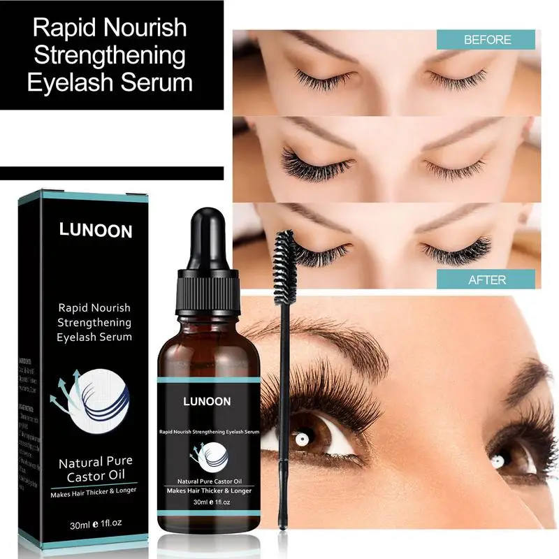 Natural Curling Eyelashes Castor Oil ผู้หญิง Rapid Growth Strengthening Eyelash Serum Eyelash Growth Oil Hair Care แต่งหน้า