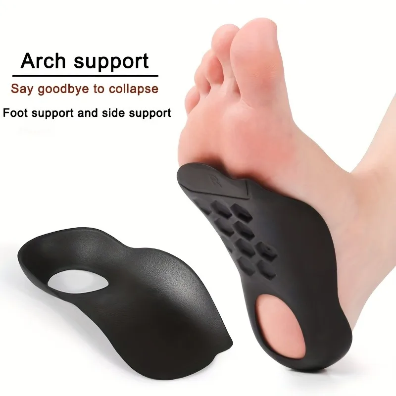 1 paire de semelles orthopédiques pour pieds plats, jambes en forme de O et fasciite plantaire - Semelles de soutien de la voûte plantaire unisexe