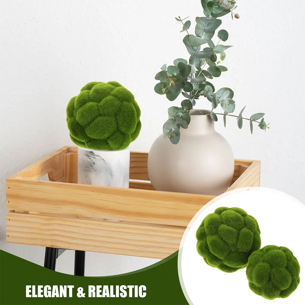 

2 Pcs 15CM Simulated balls Decorative Green Faux Plants Indoor Wall Garden Wedding Party Supplies Spherical Shape