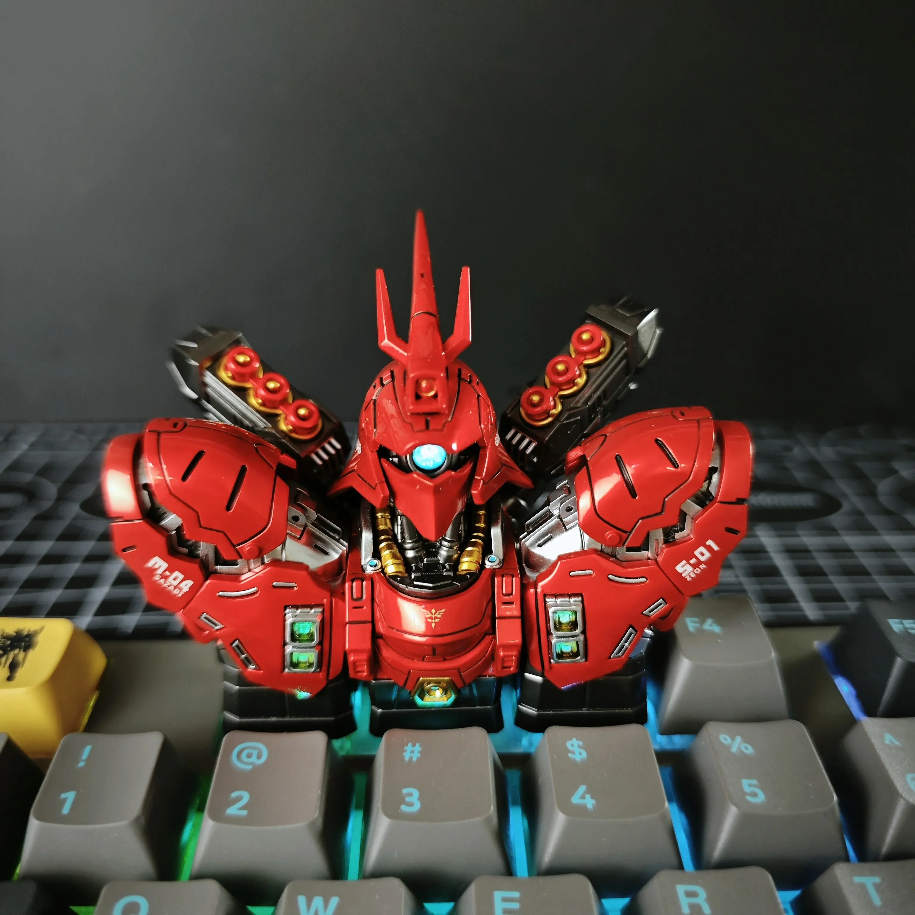 

Gundom Black-Purple RX-0 Unicorn Keycap Silver-Black RX-0 Unicorn Phenex Dark RX-78-2 MSN-04 Sazabi Keycap for gaming