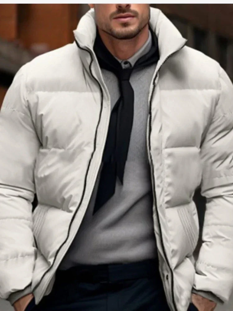 

Осенне-зимние парки, мужские пальто, толстое, теплое, простое пальто с воротником-стойкой на молнии, повседневное свободное пальто с длинными рукавами, обычная верхняя одежда