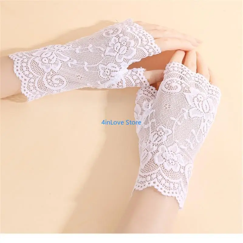 T4MD Soft Lace Gloves For Bride Wedding Ceremony Photo Wedding Accessory