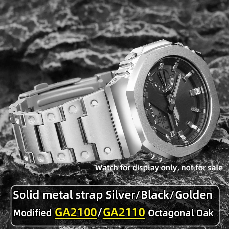 

Mod kit GA2100 bezel ga2100 strap stainless steel metal strap case set silver gold black GA-2100 GA-2110 for men Casioak G-Shock