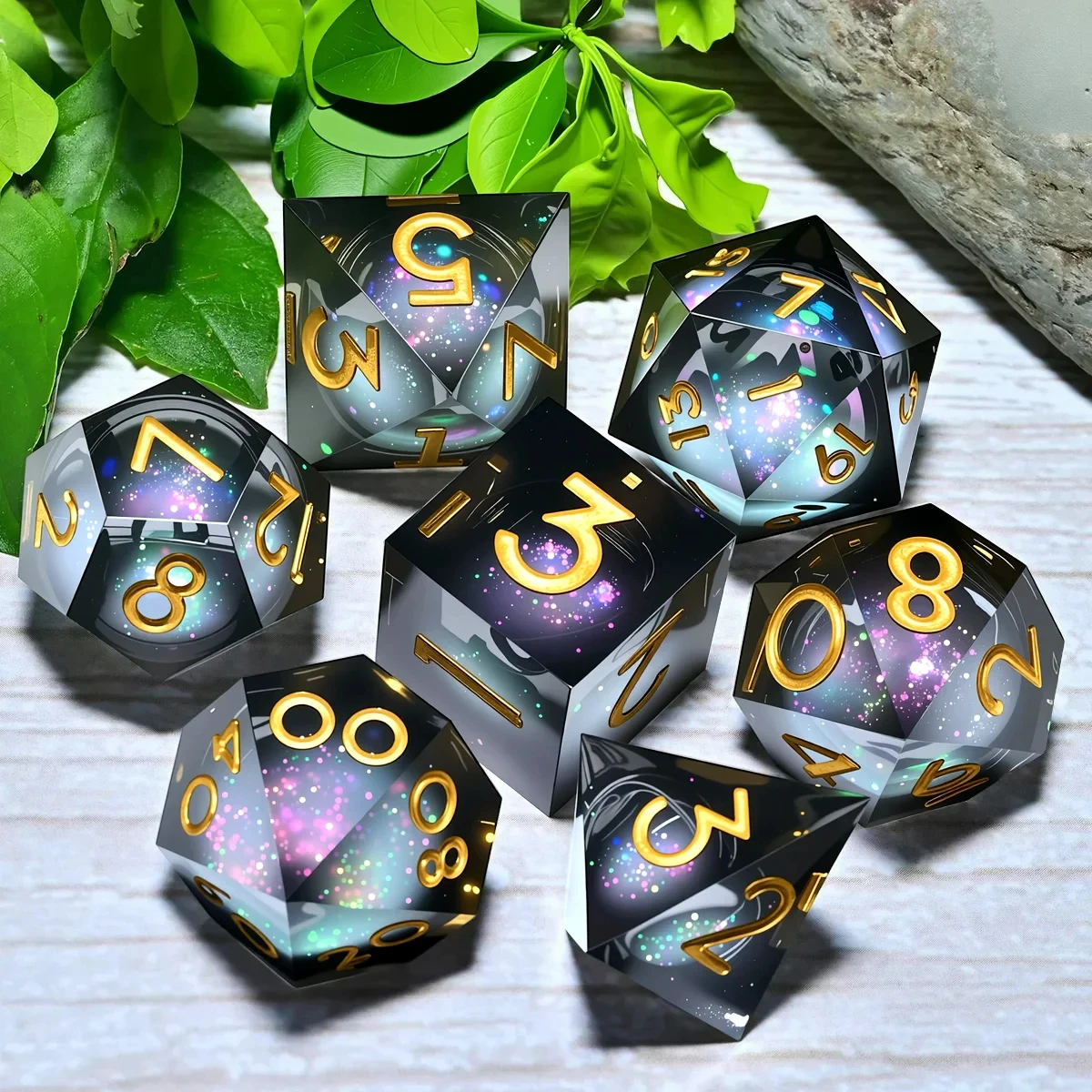 

DND Resin Dice 7-Piece Set for Dungeons and Dragons DND 5e RPG Gift, Board Game Tabletop Role Playing Dice Game, Birthday Gift,