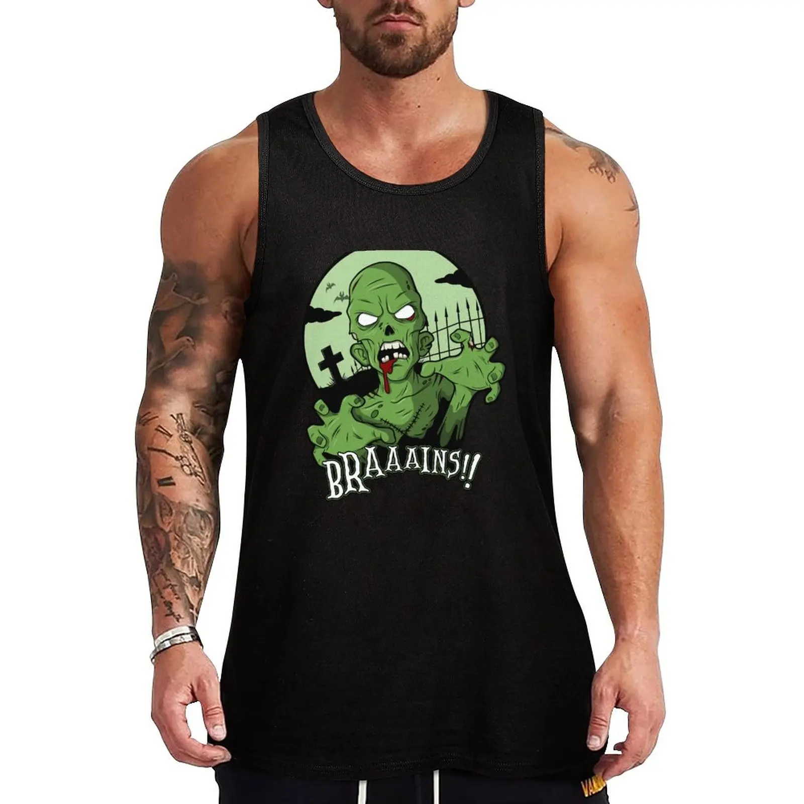 Zombie (Green) Tank Top Sports Fitness Tank Top Quick Dry Moisture Wicking