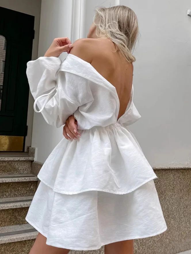 Dresses Womens Jacquard Spring Modal Hand-Pleated Ditsy Dots Smocking Flared Skew Short Picnic Mori Pastoral Relaxed Literary OL