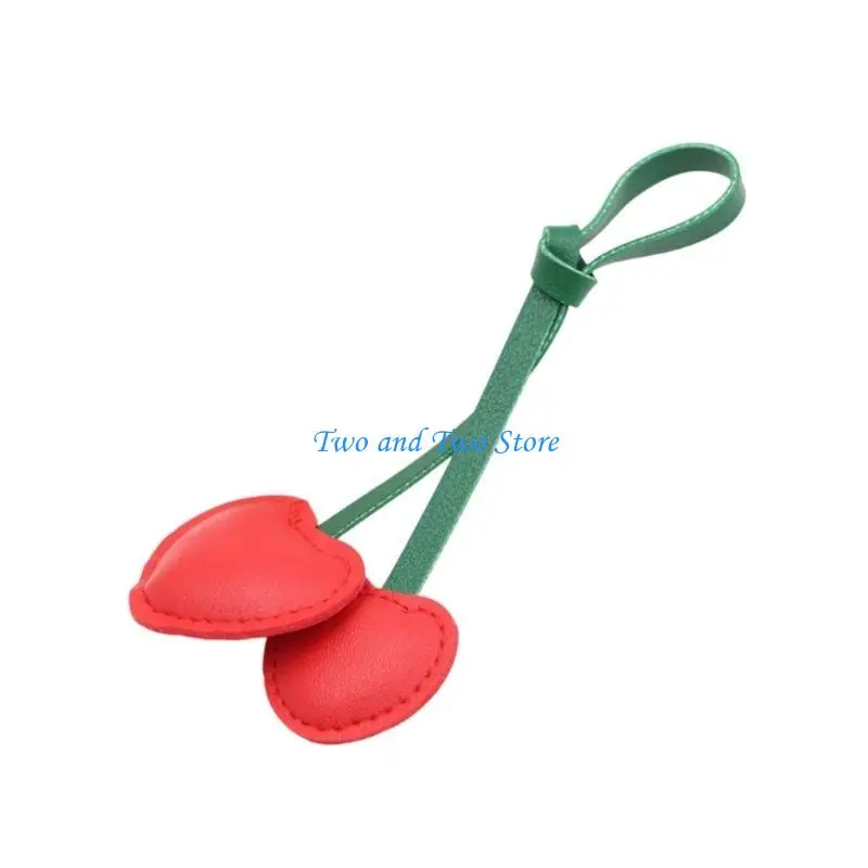 HX6F Cherry Keychain Charm Fruit Keyring Pendant Handbag Accessory for Women