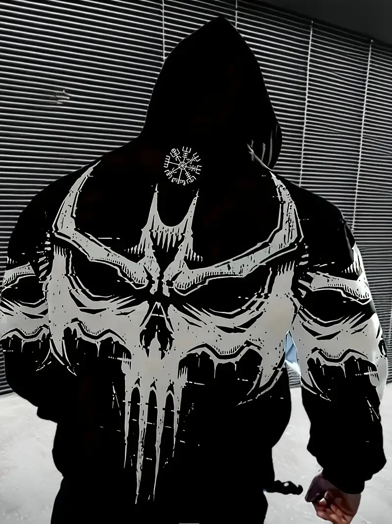 Men's Gothic Bat 3D Print Hoodies For Men Women Street Style Sweatshirts Pullover Autumn/Winter Loose Casual Halloween Tracksuit