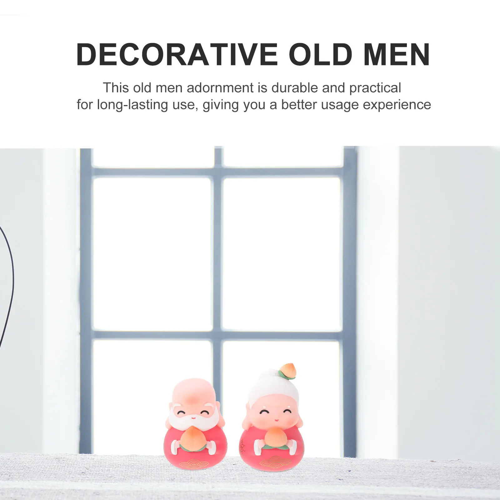 

2Pcs Elderly Decoration Old Men Topper Unique Design Birthday Domestic Gift Elderly Decoration Couple Structure