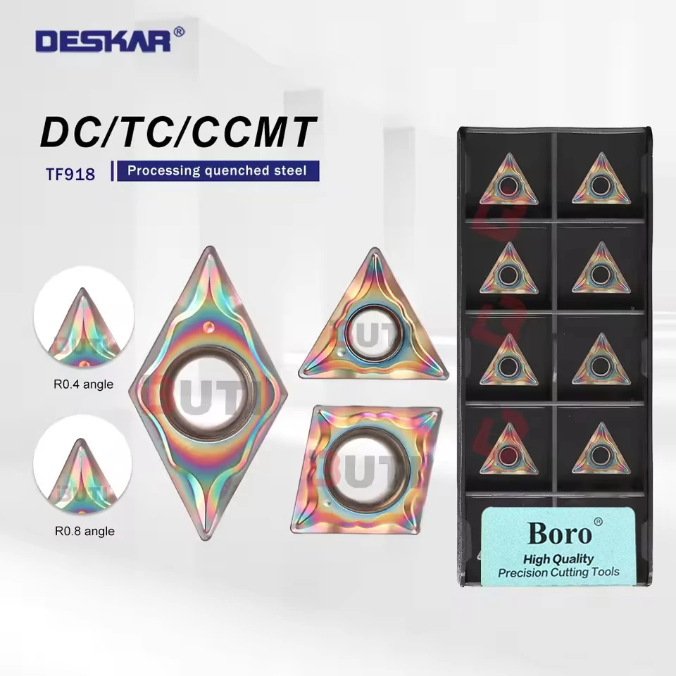 

DESKAR 100% Original Sharp Turning Blades DCMT070204 CCMT060204 TCMT110204-LM TF918 CNC Lathe Tools Seven Colors Carbide Inserts