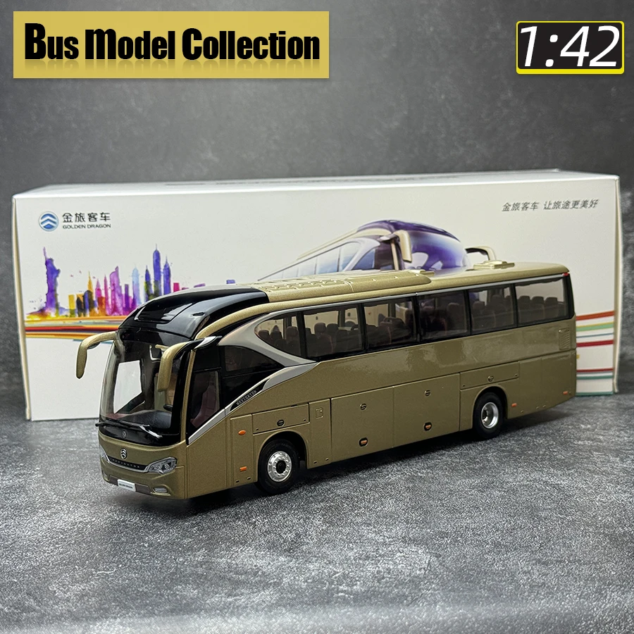 OEM 1:42 scale Xiamen Gold Passenger Car Jinlong XML6129 Pilot bus Alloy Passenger model Car model static display collection