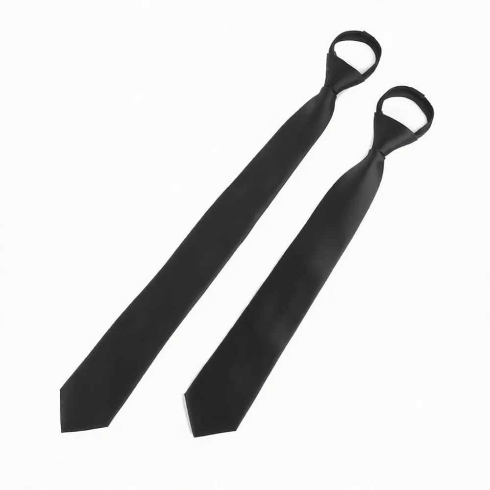 Adjustable Zipper Tie Narrow Necktie For Men Women Business Meeting Casual School Uniform Professional Office Accessory