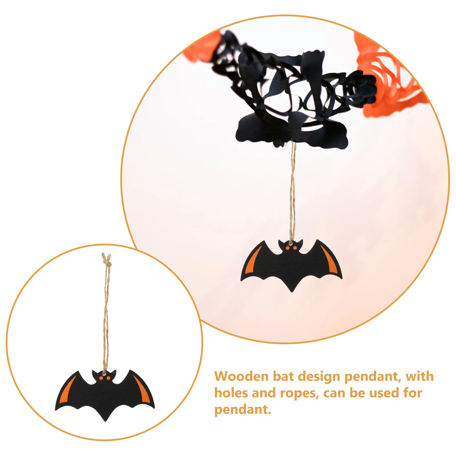 

100 Pcs Decoration Bat Pendant Halloween Decorations Indoor Vintage Cutouts Wooden Craft