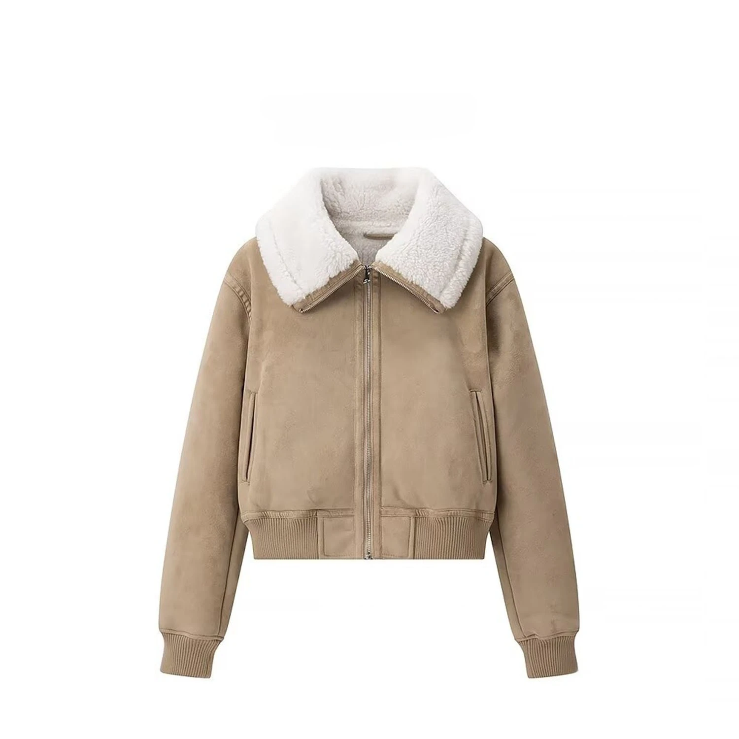 

Новая женская модная универсальная меховая интегрированная куртка