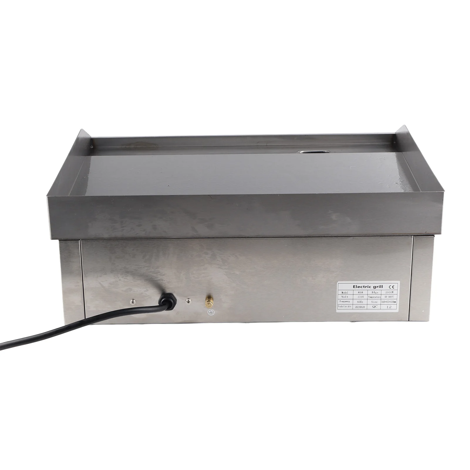 Electric Stainless Steel Griddle Commercial Griddle Electric Countertop Griddle Fast Heating Temperature Adjustable 2000W