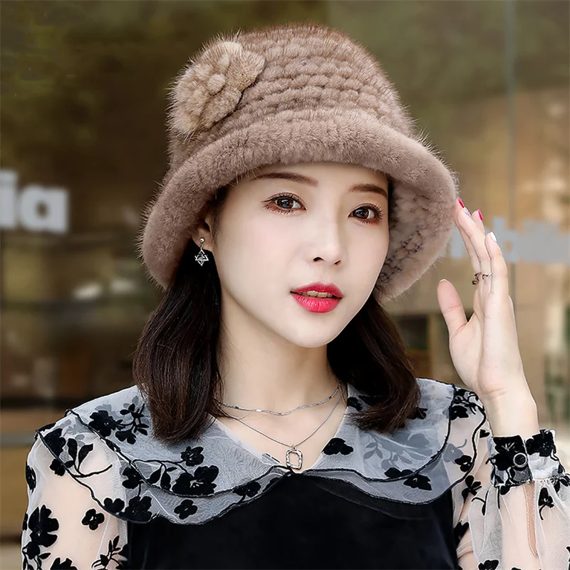 

Women's Winter Outdoor Warm Fisherman's Hat Women's Mink Hair Knitted Hat Fisherman's Hat Women's Hat Basin Hat