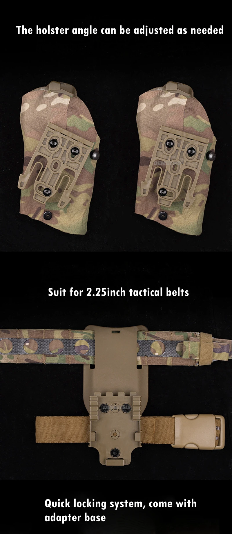 Tactical Pistol Holster for P320 Compatible X300 Flashlight Right Hand Hunting Shooting Drop Leg Holsters with Thigh Strap