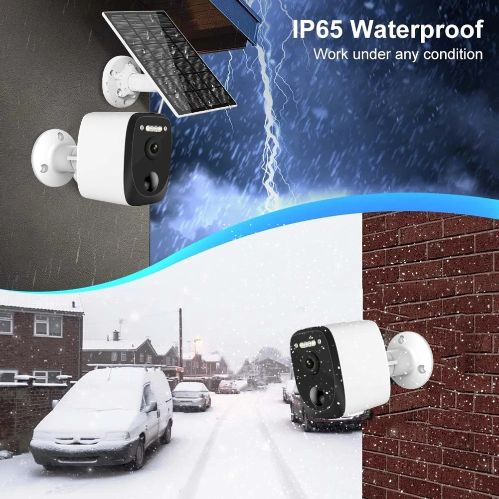 Facealink  2MP Outdoor   Wireless Full HD 1080P Security Camera  IP66  With PIR Human Body Detection 5200mAh With Solar Panel