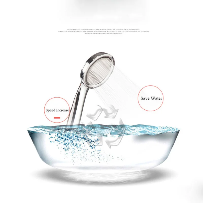 1PC Pressurized Nozzle Shower Head ABS Bathroom Accessories High Pressure Water Saving Rainfall Chrome Shower Head