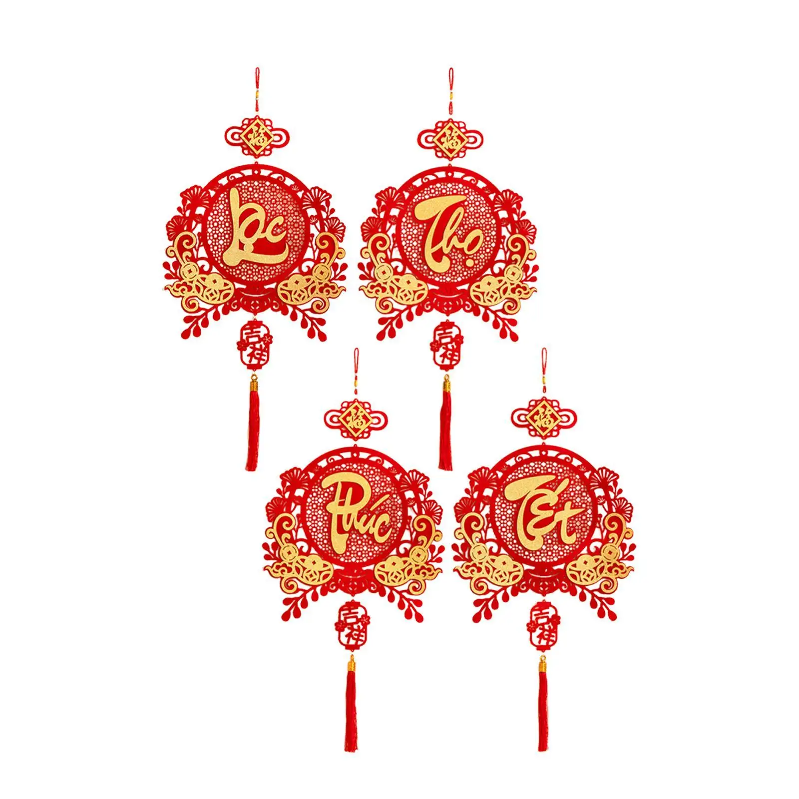 2026 Vietnamese New Year Pendant Flocked Fabric Festival Hanging Ornament for Oriental Style Ceiling Decor view 2